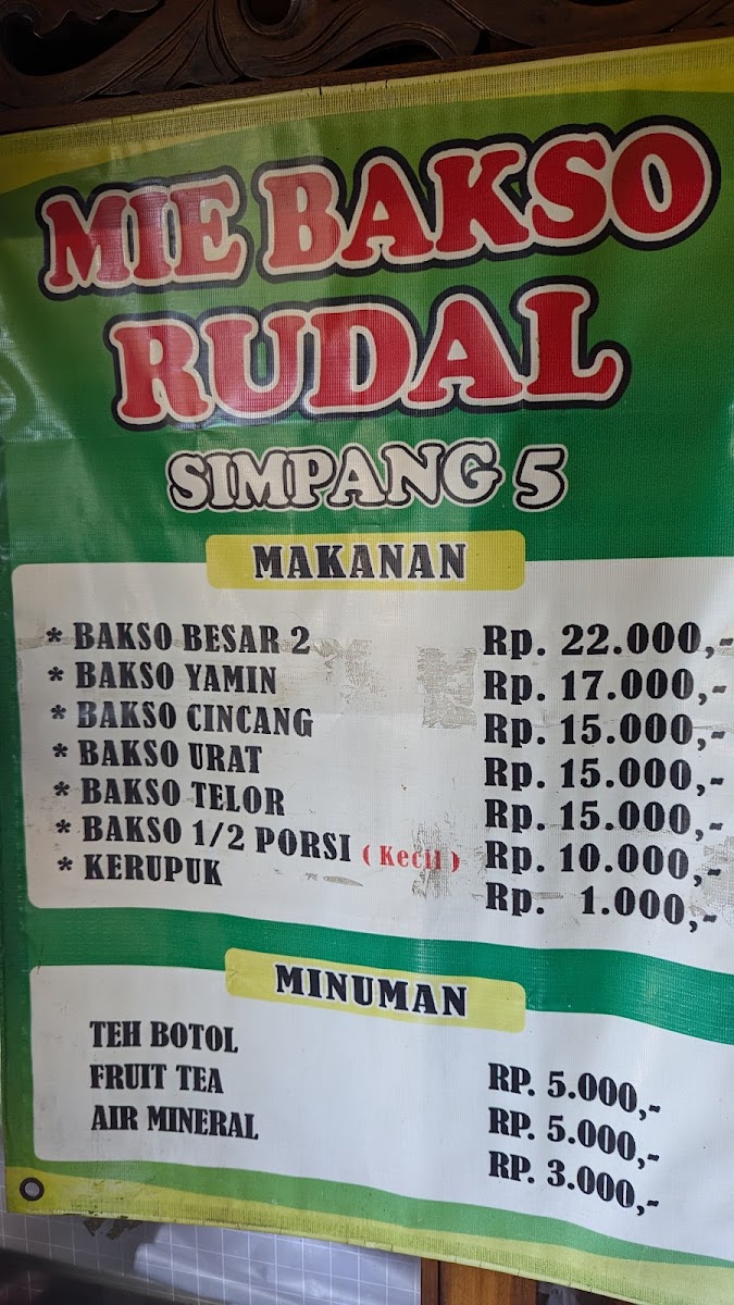 Menu Baso Rudal Simpang 5-2