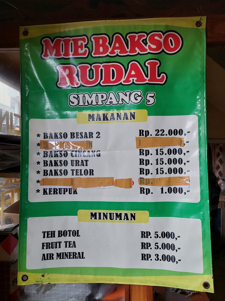 Menu Baso Rudal Simpang 5-3